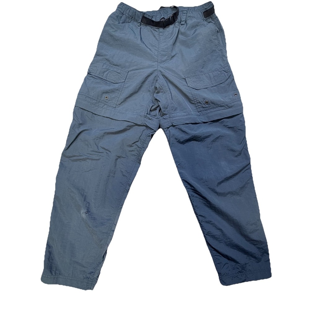 REI Womens 7 Blue‎ Nylon Convertible Hiking Cargo Pants Belted Outdoor Zip Off